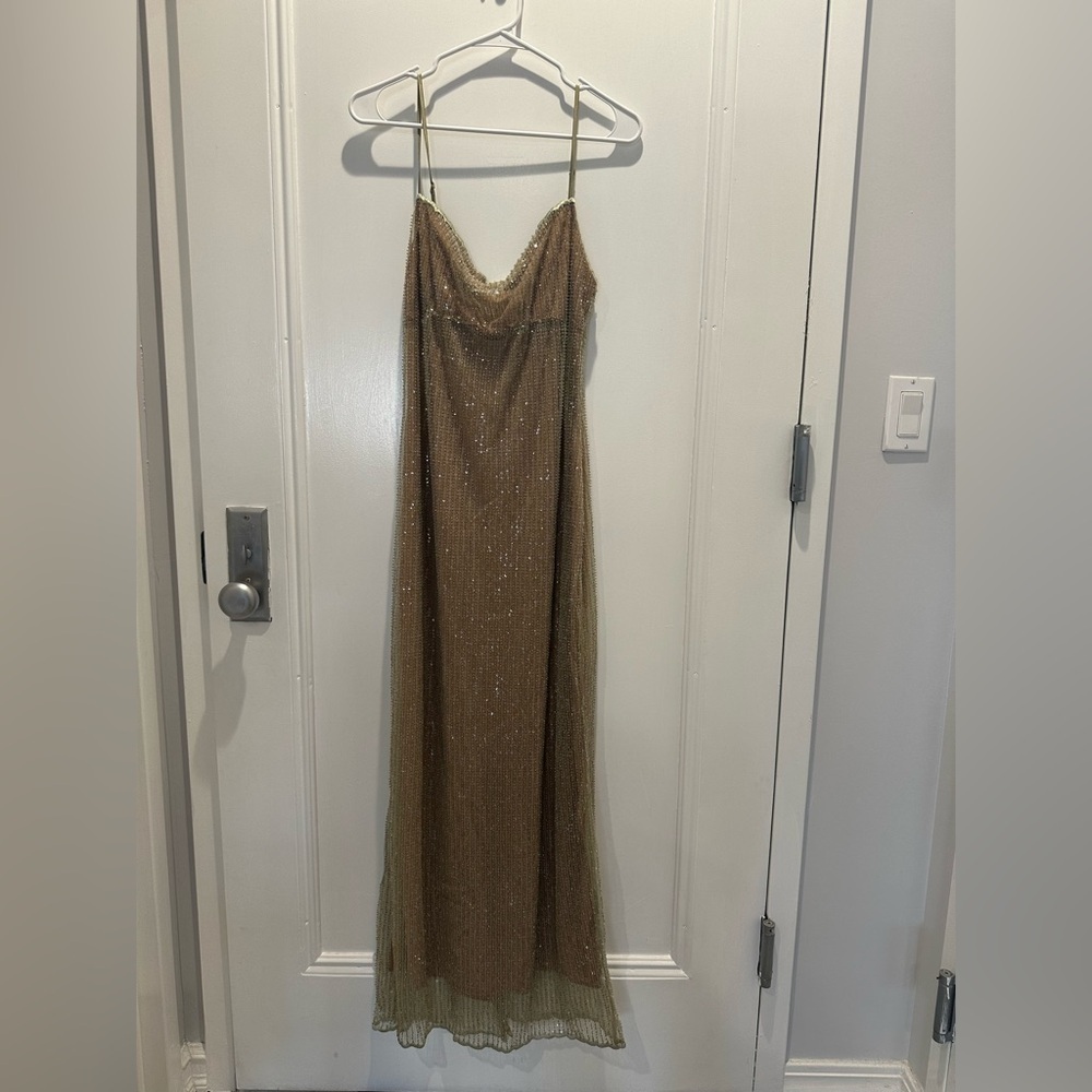 HOUSE OF CB 'Alondra' Cafe Au Lait Beaded Maxi Dress - Picture 6 of 9